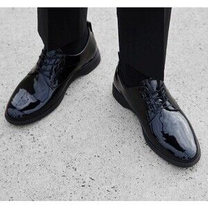 Amberjack The Tux High Gloss Men's Oxford Dress Shoes - Black, US 7